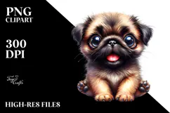 Watercolor Baby Pug PNG Product Image 2