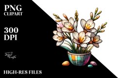 Stained Freesia Splash | Sublimation Clipart Product Image 1