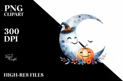 Funny Watercolor Halloween Sticker | Clipart Product Image 3
