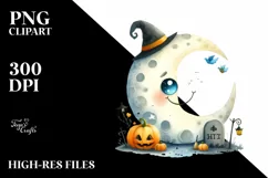 Funny Watercolor Halloween Sticker | Clipart Product Image 3