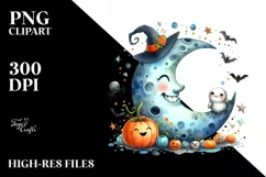Funny Watercolor Halloween Sticker | Clipart Product Image 3
