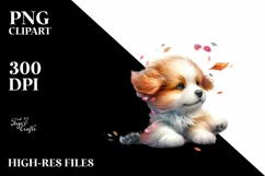 Colorful Cute Dog Tumbling with Petals in the Wind | Product Image 3