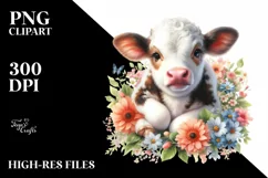 Cute Baby Cow Watercolor Pastel Product Image 1