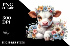 Cute Baby Cow Watercolor Pastel Product Image 3