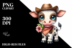Watercolor Baby Cow Big Eyes Hat Bandana Product Image 3