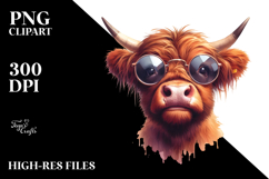 Funny Cow with Sunglasses PNG Product Image 2