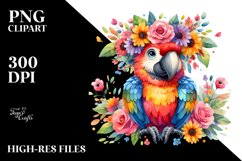 Vibrant Macaw Sitting PNG Product Image 1