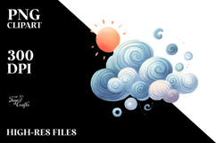 Artistic Clouds Watercolor Clipart Product Image 2