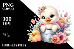 Colorful Smiling Baby Swan | Clipart Product Image 1