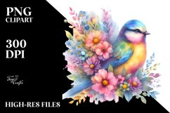 Sublimation, Clipart, Pastel Watercolor Vibrant Bird Product Image 3