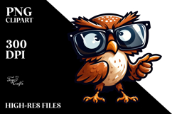 Goofy Owl with Sunglasses PNG Product Image 2