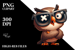 Goofy Owl with Sunglasses PNG Product Image 2