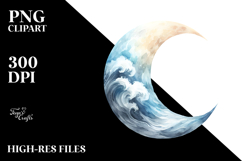 Half Moon Night Sky Clipart Product Image 2
