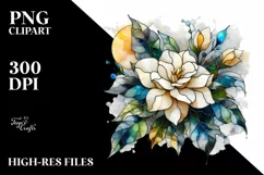 Stained Gardenia Made of Material | Sublimation Clipart Product Image 1