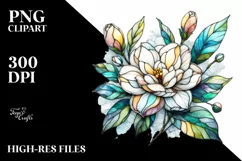 Stained Gardenia Made of Material | Sublimation Clipart Product Image 1