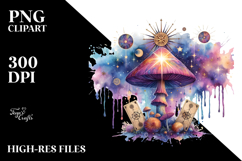 Magical Celestial Mushroom, Vibrant PNG Product Image 2