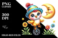 Goofy Baby Chicken with Summer Clothes PNG Product Image 2