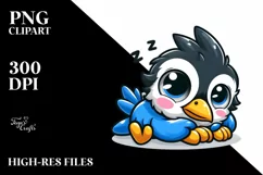 Colorful Baby Magpie | Sublimation Clipart Product Image 1