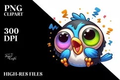 Colorful Baby Magpie | Sublimation Clipart Product Image 1