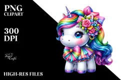 Adorable Unicorn, Bright PNG Product Image 2
