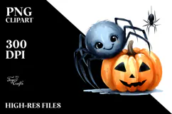 Simple Spider Halloween Clipart PNG Product Image 2