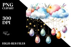 Cloud with Easter Eggs PNG Product Image 2