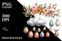 Cloud with Easter Eggs PNG Product Image 2