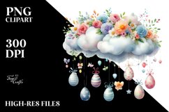 Cloud with Easter Eggs PNG Product Image 2