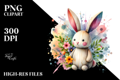 Colorful Wooden Bunny, PNG Product Image 2