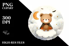 Cute Baby Bear Halloween PNG Product Image 3