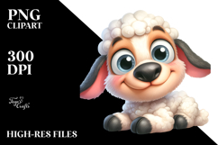 Confused Goofy Smile Caricature-Like Baby Dog Lamb Product Image 2