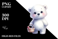 Cute Baby Polar Bear in Watercolor Product Image 2