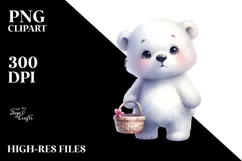 Cute Baby Polar Bear in Watercolor Product Image 2