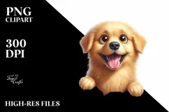 Cute Golden Retriever, Sublimation, Clipart Product Image 1