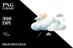 Simple Whimsical Cloud, Vivid PNG Product Image 2