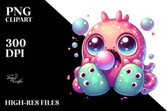 Chibi Kraken with Monster Slippers PNG Product Image 2