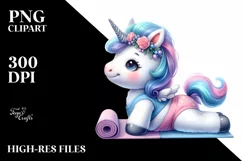 Yoga Instructor Baby Unicorn | Clipart Product Image 1
