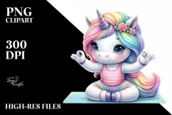 Yoga Instructor Baby Unicorn | Clipart Product Image 3
