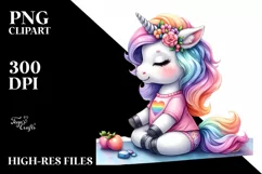 Cute Baby Unicorn, Yoga Instructor, Clipart Product Image 1