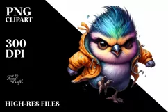Running Baby Bird in Watercolor PNG Product Image 1