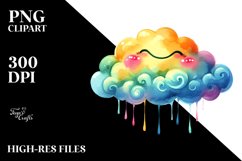 Colorful Smiling Cloud PNG Product Image 2