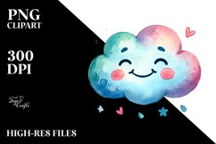 Colorful Smiling Cloud PNG Product Image 2