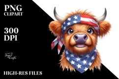 Excited Highland Cow Portrait Sublimation Clipart Product Image 3