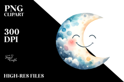 Night Sky Half Moon Clipart Product Image 2