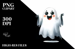 Funny Watercolor Halloween Sticker Clipart Product Image 3