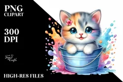 Colorful Smiling Baby Kitten | Clipart Product Image 1