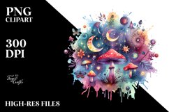 Magical Celestial Mushroom | Sublimation Clipart Product Image 3