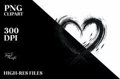 Paintbrush Style Heart, Transparent PNG Product Image 2