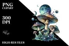 Mystical Celestial Mushroom, Transparent PNG Product Image 2