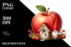 Gnome in Front of Apple House | Clipart Product Image 3